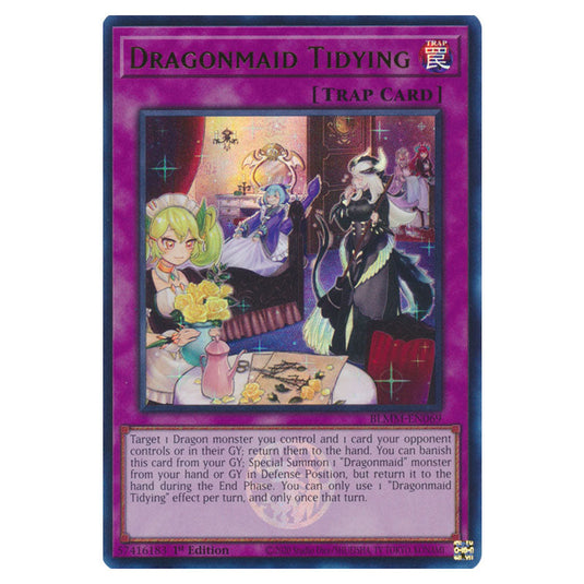 Dragonmaid Tidying BLMM-EN069 card from the Yu-Gi-Oh! set Battles of Legend: Monster Mayhem