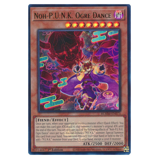 Noh-P.U.N.K. Ogre Dance BLMM-EN075 card from the Yu-Gi-Oh! set Battles of Legend: Monster Mayhem