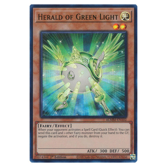Herald of Green Light BLMM-EN102 card from the Yu-Gi-Oh! set Battles of Legend: Monster Mayhem