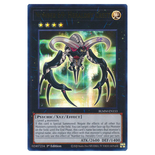 Number 69: Heraldry Crest BLMM-EN153 card from the Yu-Gi-Oh! set Battles of Legend: Monster Mayhem