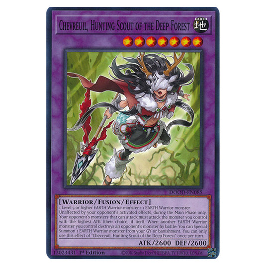 "Chevreuil, Hunting Scout of the Deep Forest" DOOD-EN085 card from the Yu-Gi-Oh! set Doom of Dimensions