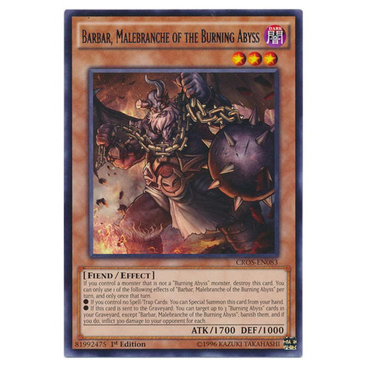 Yu-Gi-Oh! - Crossed Souls - Barbar, Malebranche of the Burning Abyss (Rare) CROS-EN083