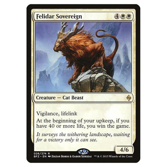 Magic The Gathering - Battle For Zendikar - Felidar Sovereign - 26/274 (Foil)