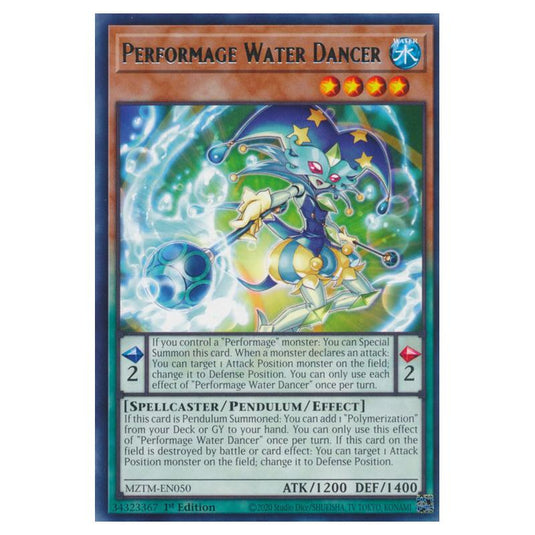 Yu-Gi-Oh! - Maze of the Master - Performage Water Dancer (Rare) MZTM-EN050