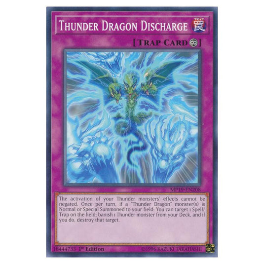 Yu-Gi-Oh! - 2019 Gold Sarcophagus Tin Mega Pack - Thunder Dragon Discharge (Common) MP19-EN208