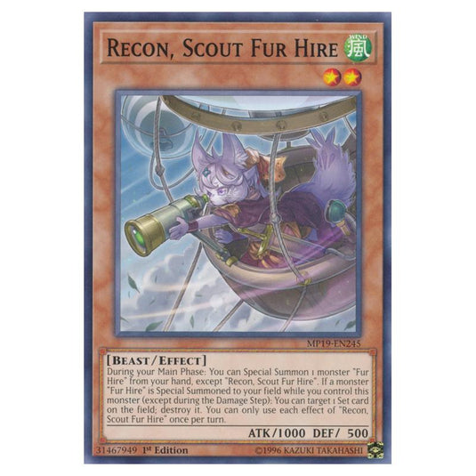 Yu-Gi-Oh! - 2019 Gold Sarcophagus Tin Mega Pack - Recon, Scout Fur Hire (Common) MP19-EN245