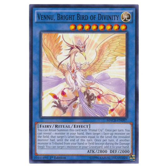 Yu-Gi-Oh! - Maximum Crisis - Vennu, Bright Bird of Divinity (Common) MACR-EN097