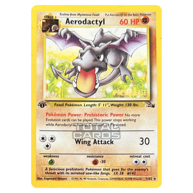 Pokemon - Fossil - Aerodactyl (Prerelease) - 1/62 Pokemon - Fossil - Aerodactyl (Prerelease) - 1/62