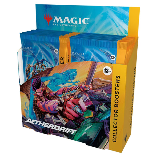 Magic The Gathering - Aetherdrift - Collector Booster Box Left Tilt