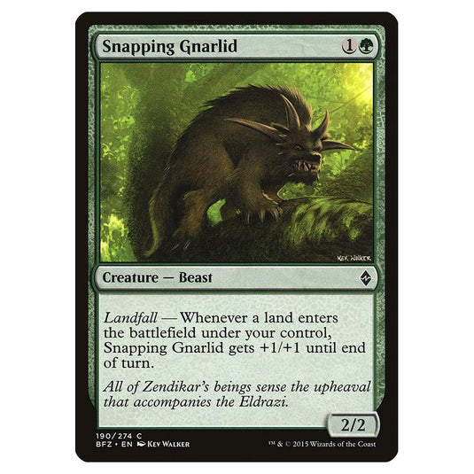 Magic The Gathering - Battle For Zendikar - Snapping Gnarlid - 190/274 (Foil)