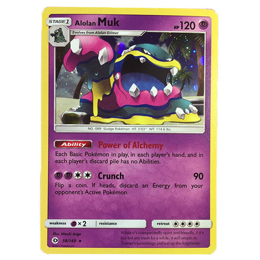 Sun & Moon - Base Set - Alolan Muk - 58/149 - Cosmo Holo
