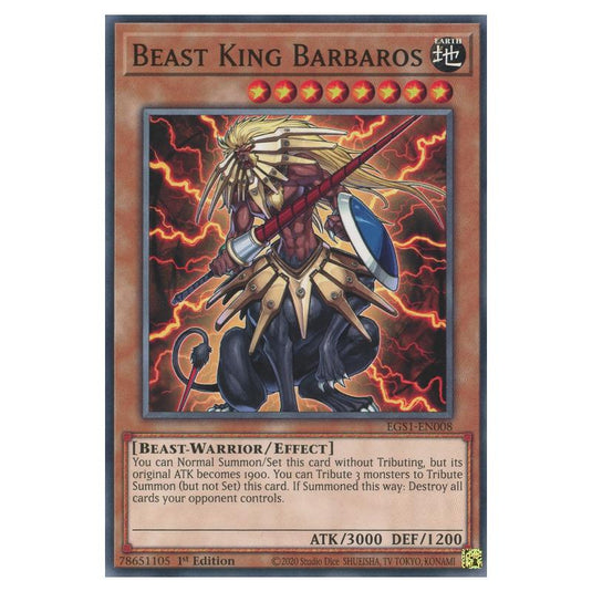 Yu-Gi-Oh! - Egyptian God Deck - Slifer the Sky Dragon - Beast King Barbaros (Common) EGS1-EN008