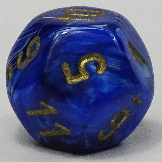 Chessex - Signature 16mm D12 - Scarab - Royal Blue with Gold