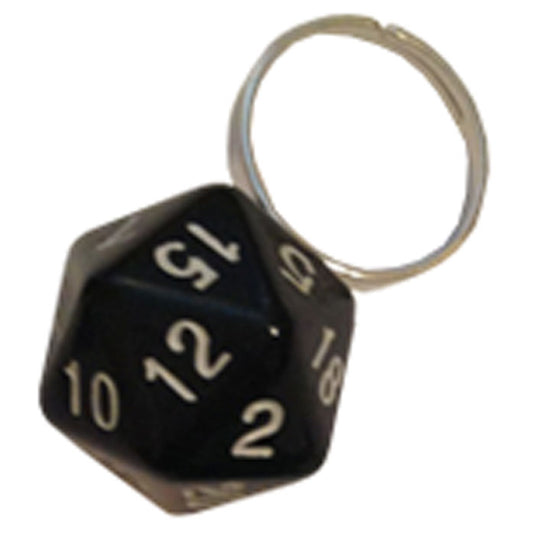 Black D20 - Dice Ring (Adjustable)