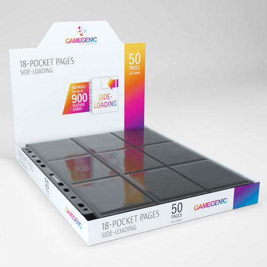 Gamegenic - Sideloading 18-Pocket Pages 50 pcs Display - Black