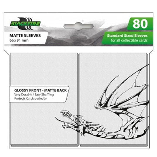 Blackfire - Standard Matte Sleeves - White (80 Sleeves)