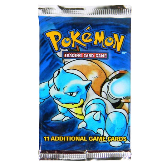 Pokemon - Base Set Booster Pack Long Crimp Blastoise Artwork