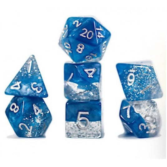 Halfsies Dice - Glitter Edition - Blue - Dice Set