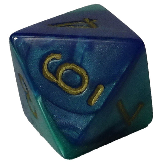 Chessex - Gemini 16mm D8 - Blue-Teal w/Gold