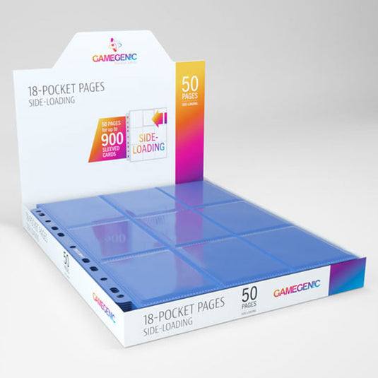 Gamegenic - Sideloading 18-Pocket Pages 50 pcs Display - Blue