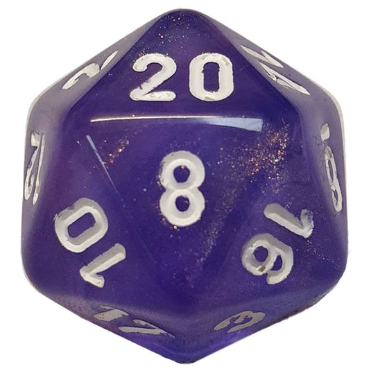 Chessex - Signature 16mm D20 - Borealis Purple with White