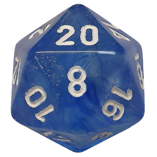 Chessex - Signature 16mm D20 - Borealis Sky Blue with White