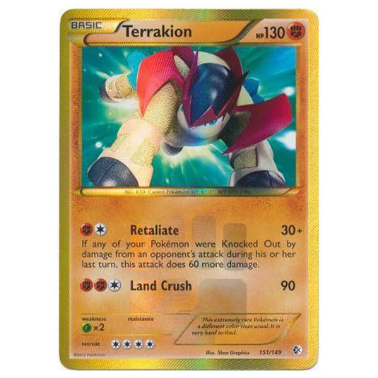 Pokemon - Black & White - Boundaries Crossed - Terrakion (Secret Rare) 151/149
