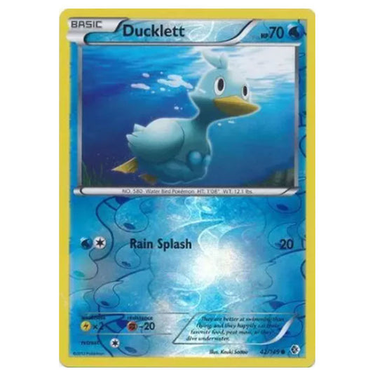 Pokemon - Black & White - Boundaries Crossed (Reverse Holo) - Ducklett 42/149