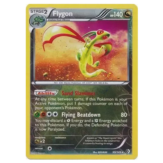 Pokemon - Black & White - Boundaries Crossed (Reverse Holo) - Flygon 99/149