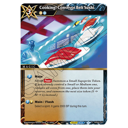Cooking! Conveyor Belt Sushi BSS06-107 card from the Battle Spirits Saga set Inverted World Chronicle - Generational Link