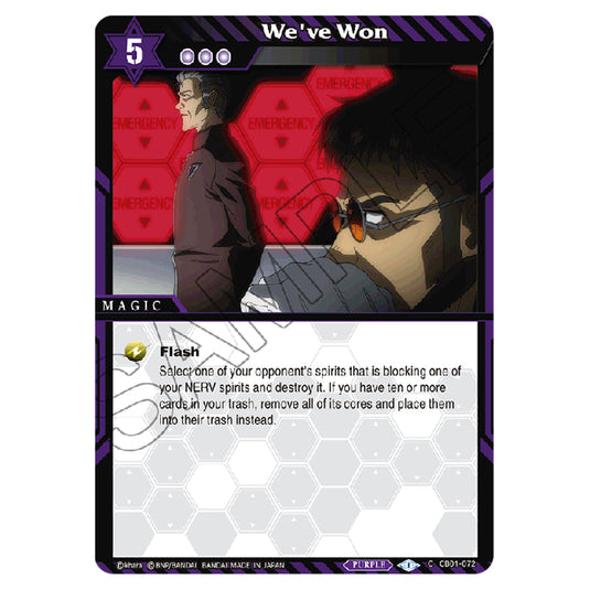 We've Won CB01-072 card from the Battle Spirits Saga set Evangelion - Halo of Awakening