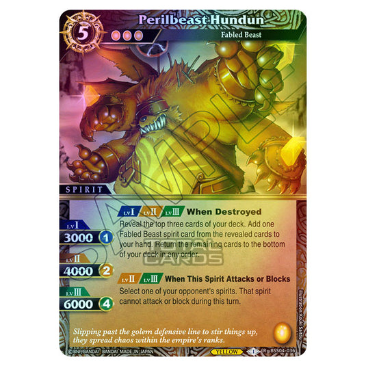 Battle Spirits Saga - BSS04 - Savior of Chaos - Perilbeast Hundun (Rare) - BSS04-036 (Foil)