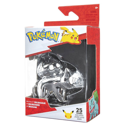 Pokemon - 25th Celebration - 3 Inch Silver Bulbasaur Figure