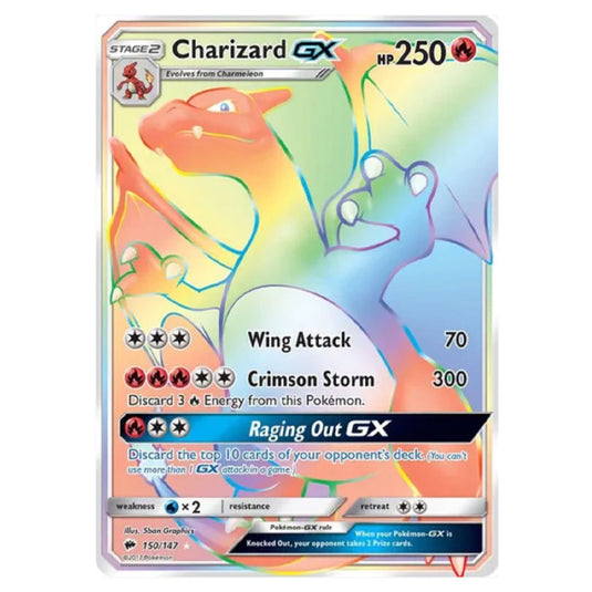 Pokemon - Sun & Moon - Burning Shadows - Charizard-GX (Hyper Rare) - 150/147