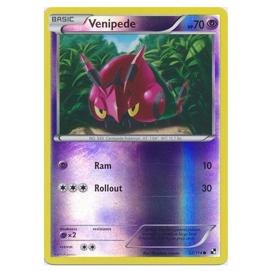 Pokemon - Black & White - (Reverse Holo) Venipede 52/114