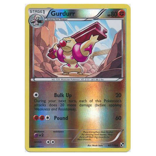 Pokemon - Black & White - (Reverse Holo) Gurdurr 60/114