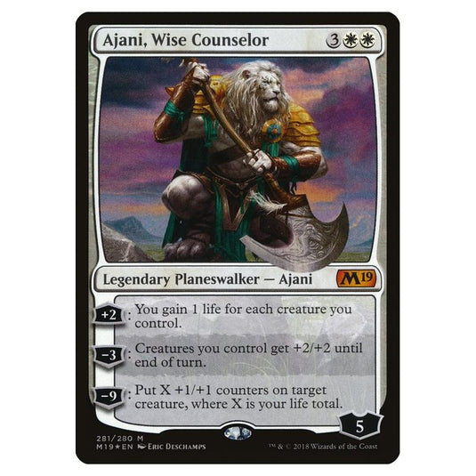 Magic the Gathering - Core Set 2019 - Ajani, Wise Counselor - 281/280