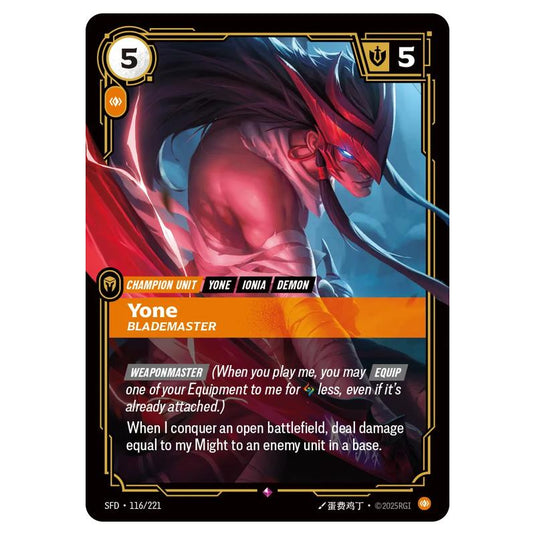 Riftbound: League of Legends TCG - Spiritforged - Yone - Blademaster - 116/221