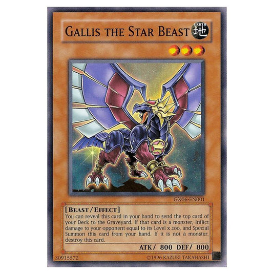 Yu-Gi-Oh! - Yu-Gi-Oh! GX Tag Force 3 promotional cards - Gallis the Star Beast (Super Rare) GX06-EN001