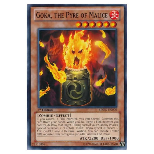 Yu-Gi-Oh! - Onslaught of the Fire Kings Structure Deck - Goka, the Pyre of Malice (Common) SDOK-EN006