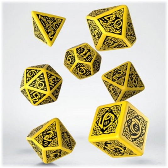 Celtic 3D Revised Yellow & Black Dice Set (7)