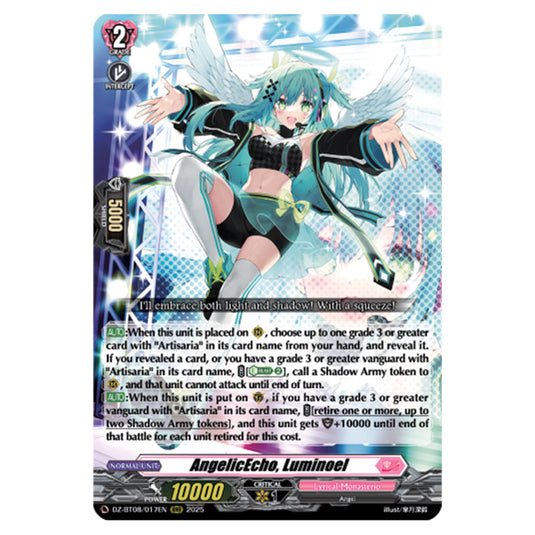 AngelicEcho, Luminoel DZ-BT08/017EN card from the Cardfight!! Vanguard set Knights 0f Rebirth