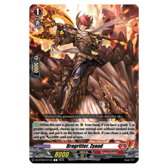 Dragritter, Zyaad DZ-BT08/071EN card from the Cardfight!! Vanguard set Knights 0f Rebirth