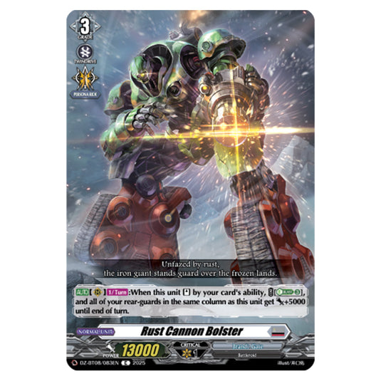 Rust Cannon Bolster DZ-BT08/083EN card from the Cardfight!! Vanguard set Knights 0f Rebirth
