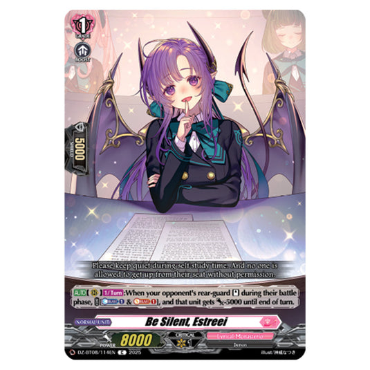 Be Silent, Estreei DZ-BT08/114EN card from the Cardfight!! Vanguard set Knights 0f Rebirth