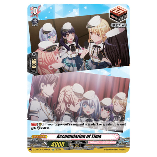 Accumulation of Time DZ-BT08/EX18EN card from the Cardfight!! Vanguard set Knights 0f Rebirth