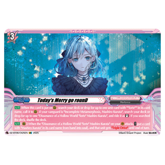 Today's Merry go rounD DZ-BT08/EX25EN card from the Cardfight!! Vanguard set Knights 0f Rebirth