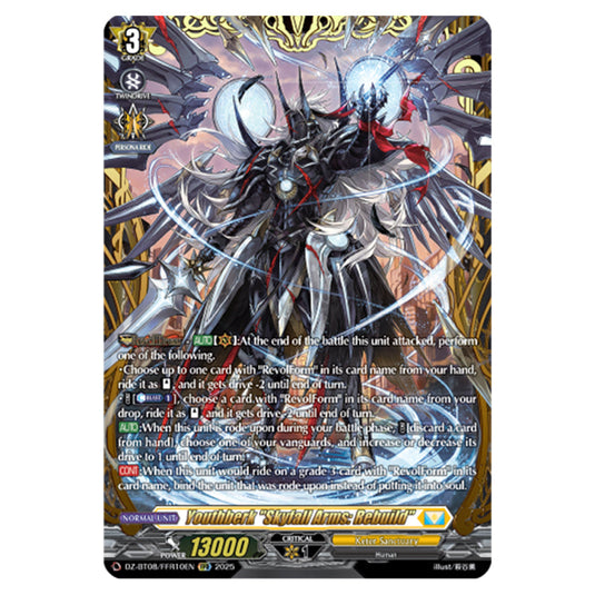 Youthberk "Skyfall Arms: Rebuild" DZ-BT08/FFR10EN card from the Cardfight!! Vanguard set Knights 0f Rebirth