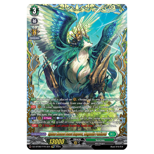 Sylvan Horned Beast Emperor, Magnolia Patriach DZ-BT08/FFR13EN card from the Cardfight!! Vanguard set Knights 0f Rebirth
