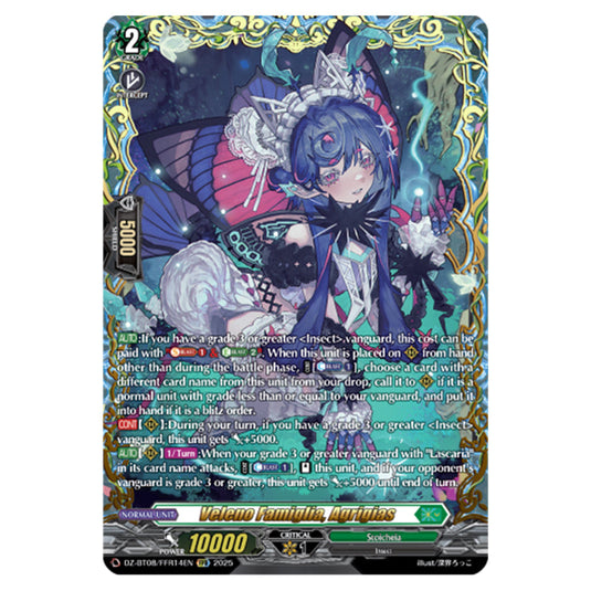 Veleno Famiglia, Agrigias DZ-BT08/FFR14EN card from the Cardfight!! Vanguard set Knights 0f Rebirth